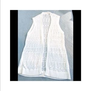 CJ Banks Long White Sweater Vest 2x